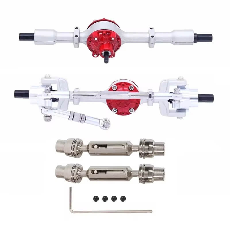 Metal Front & Rear Axle with Drive Shaft Set for WPL RC Crawlers