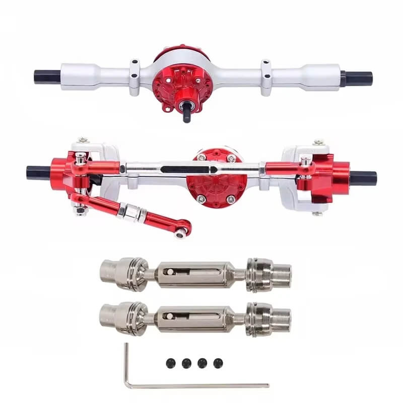 Metal Front & Rear Axle with Drive Shaft Set for WPL RC Crawlers