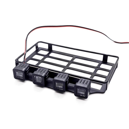 Metal Roof Rack with LED Spot Lights for 1/12 MN82 LC79 RC Crawler