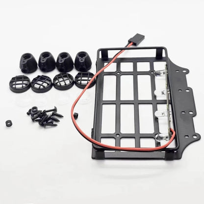 Metal Roof Rack with LED Spot Lights for 1/12 MN82 LC79 RC Crawler