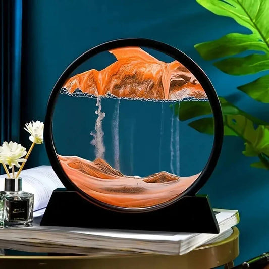 Moving Sand Art Round Glass Picture Decor