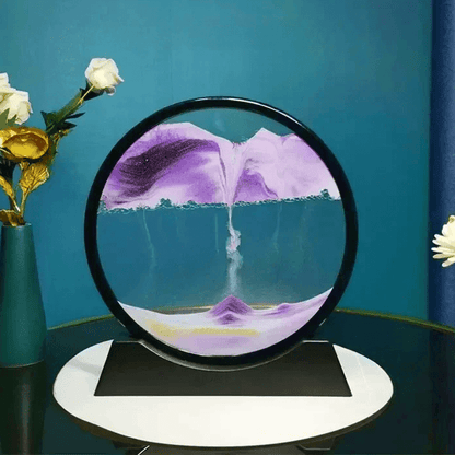 Moving Sand Art Round Glass Picture Decor