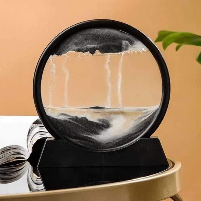 Moving Sand Art Round Glass Picture Decor