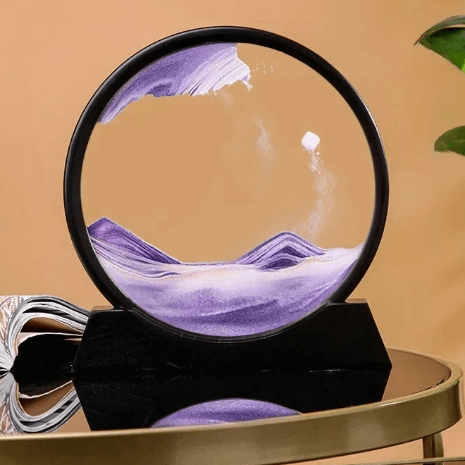 Moving Sand Art Round Glass Picture Decor