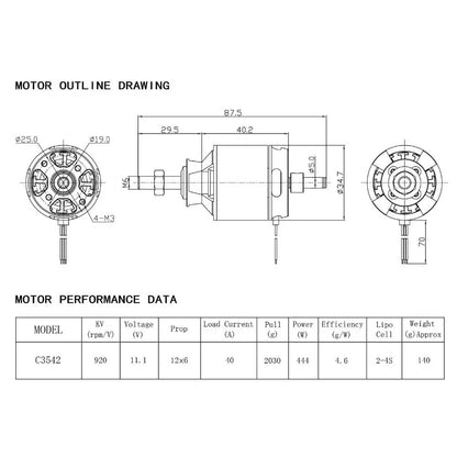 NEEBRC 3542 FPV 920KV / 1400KV Outrunner Brushless Motor