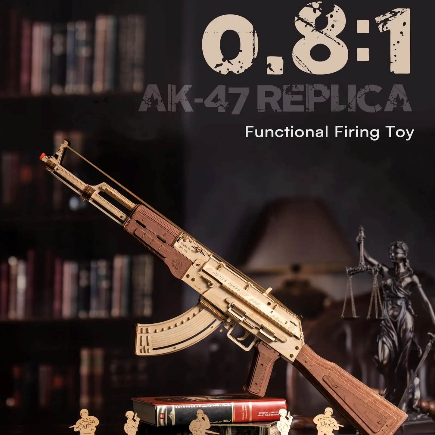 ROKR Automatic Rifle AK47 DIY Model Building Kit - 3D Gun Wooden Puzzle