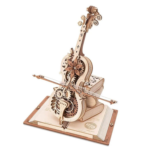 ROKR Magic Cello Mechanical Music Box DIY Kit - 3D Wooden Puzzle