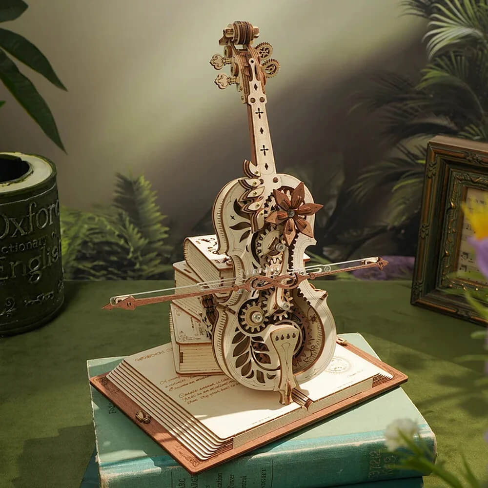 ROKR Magic Cello Mechanical Music Box DIY Kit - 3D Wooden Puzzle