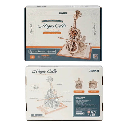 ROKR Magic Cello Mechanical Music Box DIY Kit - 3D Wooden Puzzle