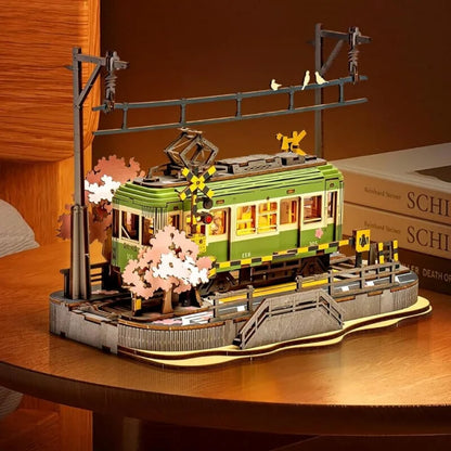 RoLife Classic Tram Model Building DIY Kit - 3D Wooden Puzzle