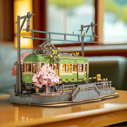 RoLife Classic Tram Model Building DIY Kit - 3D Wooden Puzzle