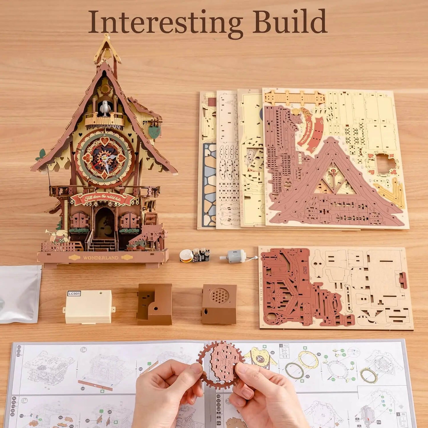 Robotime ROKR Cuckoo Clock – 3D Wooden Puzzle DIY Model Kit