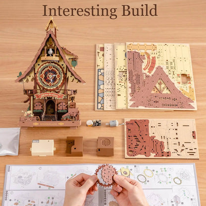 Robotime ROKR Cuckoo Clock – 3D Wooden Puzzle DIY Model Kit