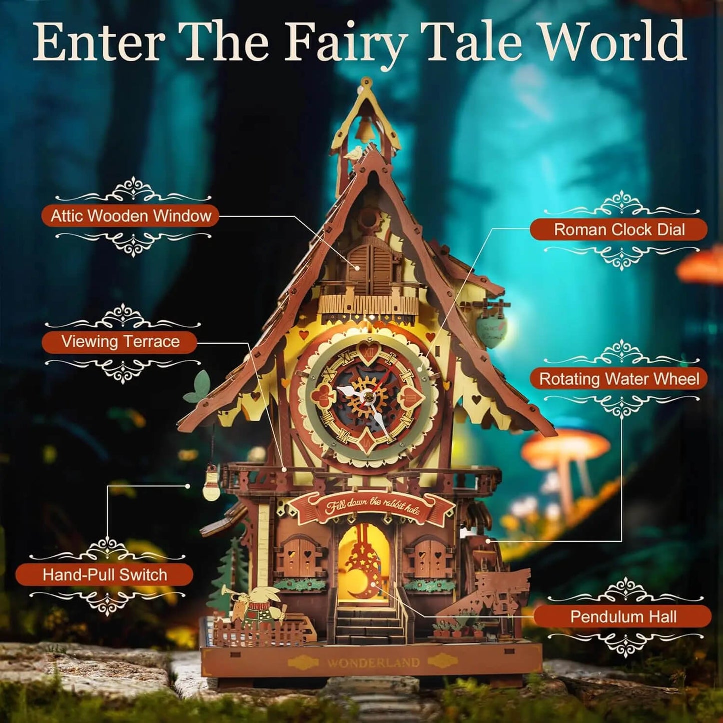 Robotime ROKR Cuckoo Clock – 3D Wooden Puzzle DIY Model Kit