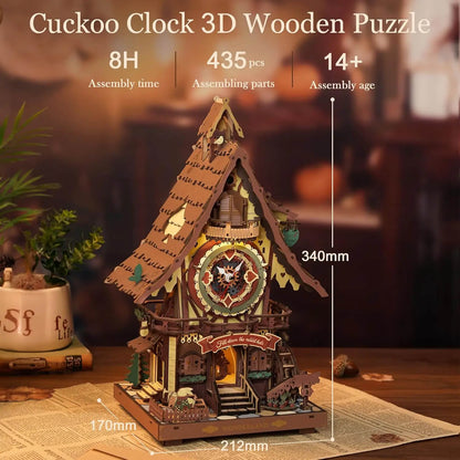 Robotime ROKR Cuckoo Clock – 3D Wooden Puzzle DIY Model Kit
