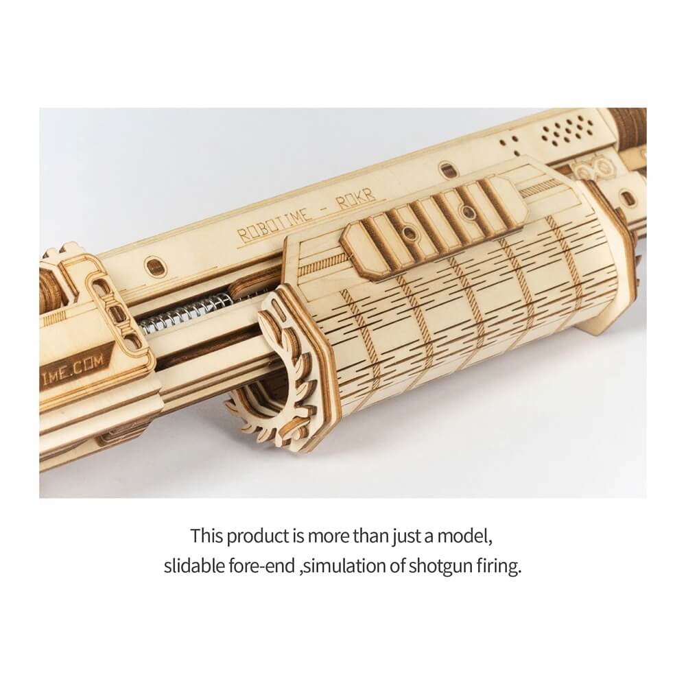 Robotime ROKR DIY 3D Rubber Band Bullet Shot Gun Wooden Puzzle