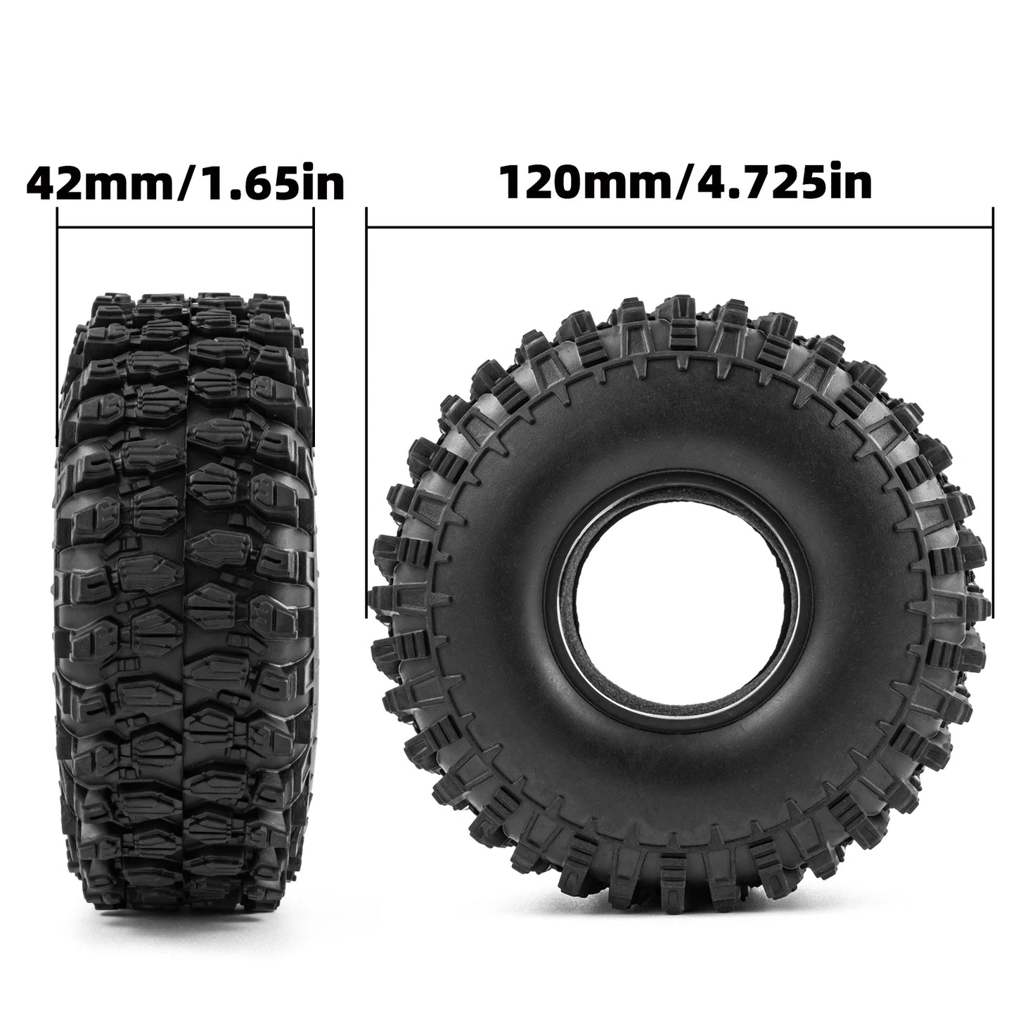 Rock Crawler RC Tyres 1.9 Inch 120mm Tires