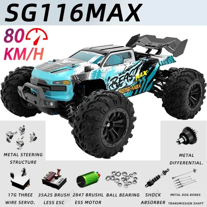 SG116 MAX RC Car 1:16 – 80km/h 4WD Brushless Off-Road Drift Vehicle ...
