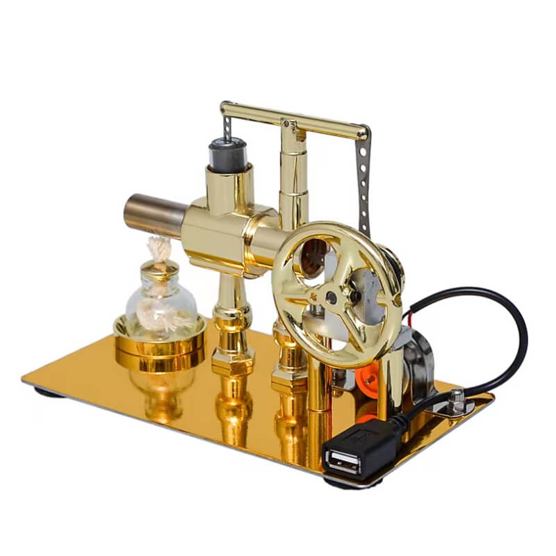 Single Cylinder Steam Stirling Engine Generator