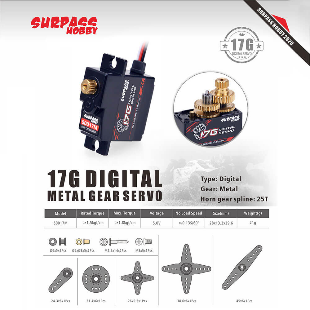 Surpass Hobby 17G Metal Gear Digital Servo