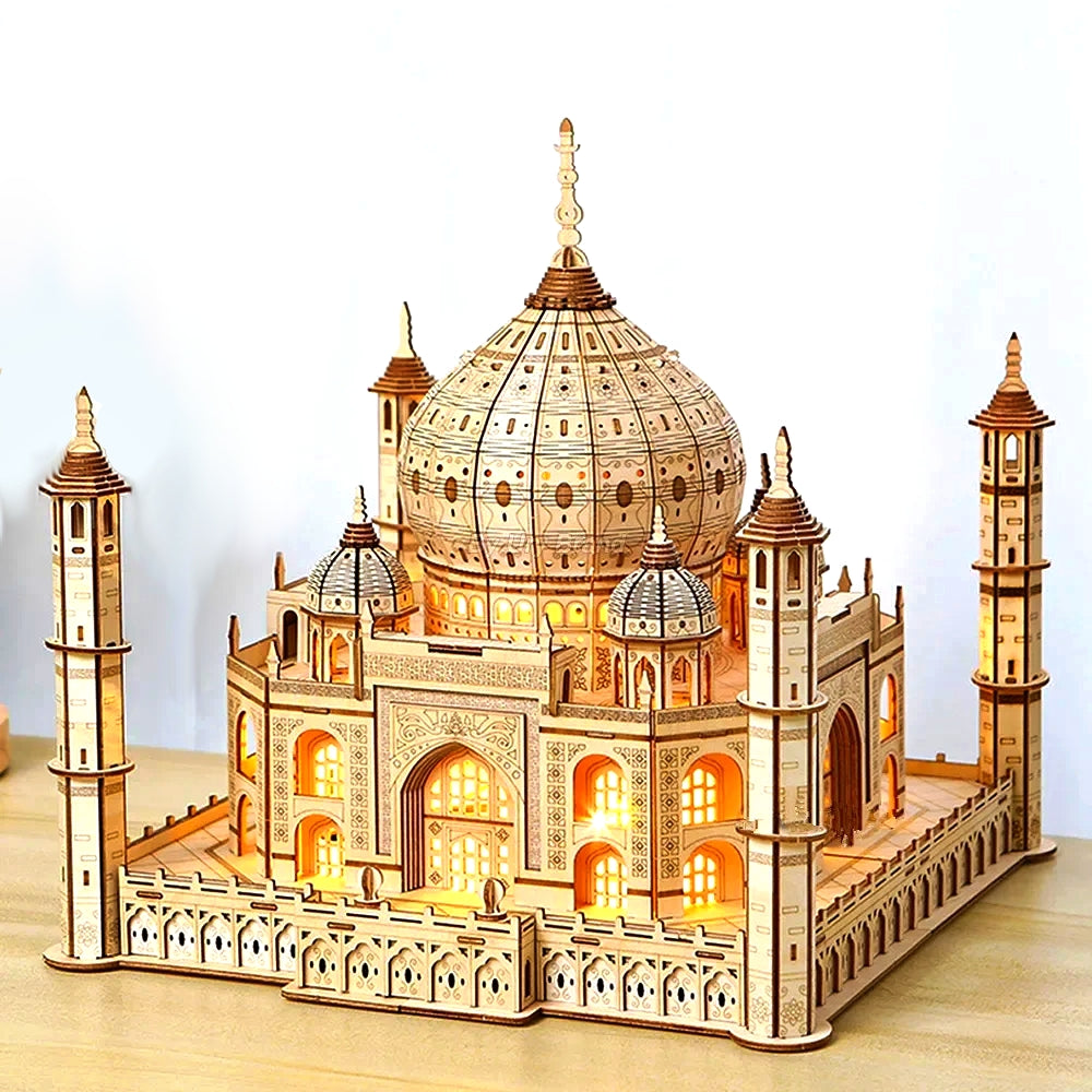 Taj Mahal 3D Wooden Puzzle with LED Lights