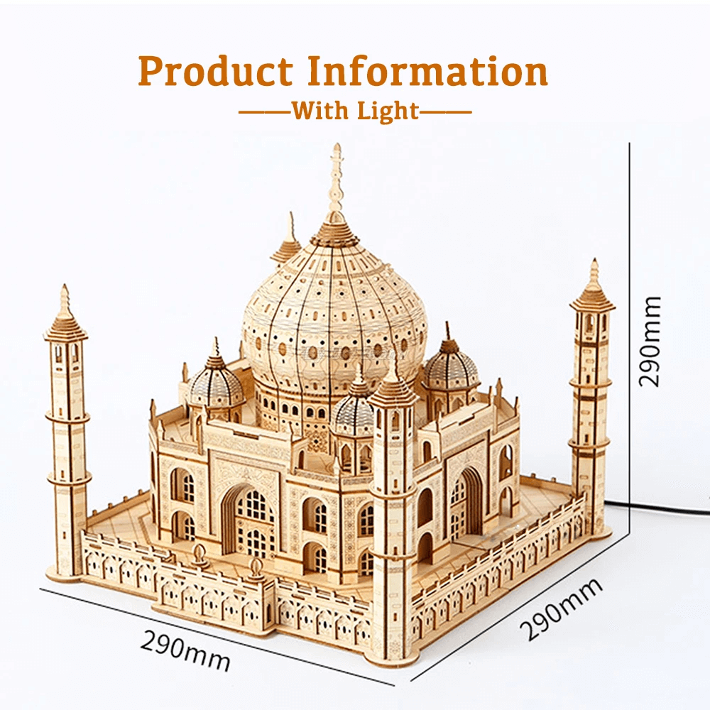 Taj Mahal 3D Wooden Puzzle with LED Lights