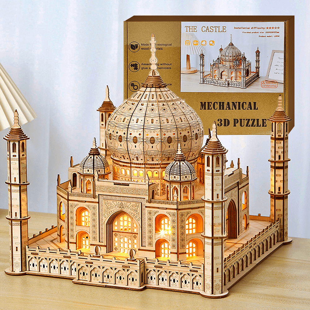 Taj Mahal 3D Wooden Puzzle with LED Lights