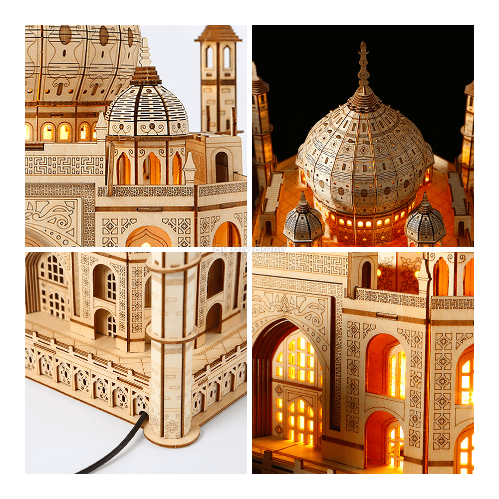 Taj Mahal 3D Wooden Puzzle with LED Lights