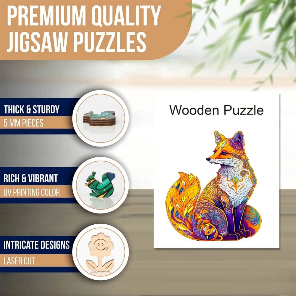 Unique Fox Wooden Puzzle