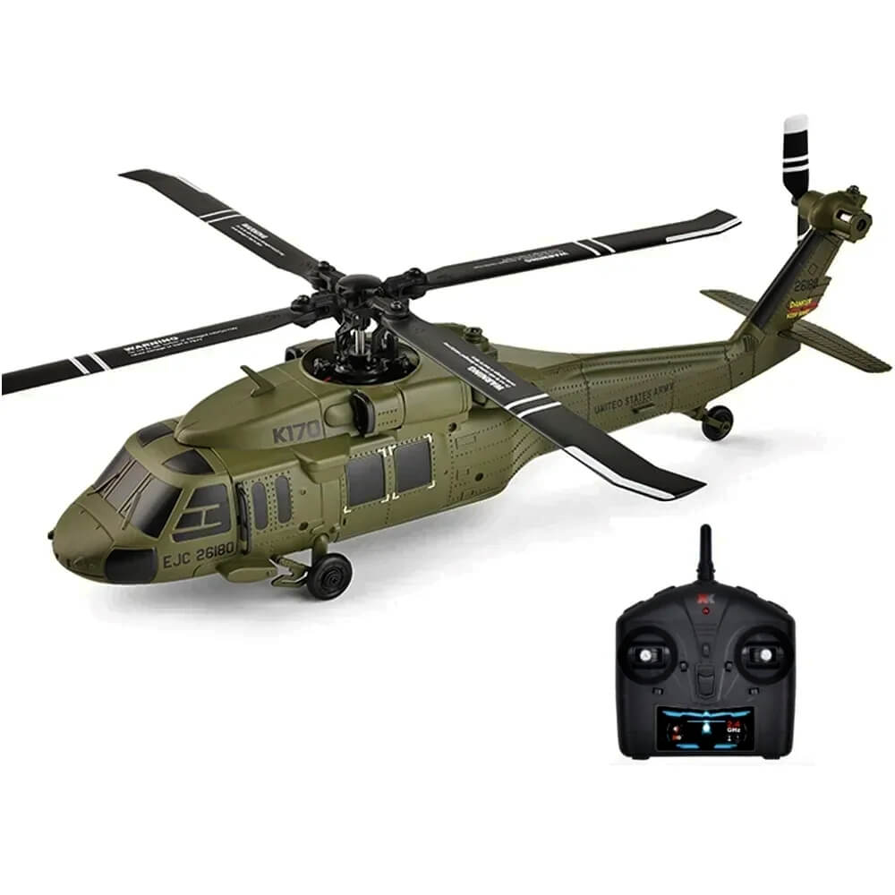 Wltoys K170 2.4G 4CH 6-Axis Gyro Military RC Helicopter