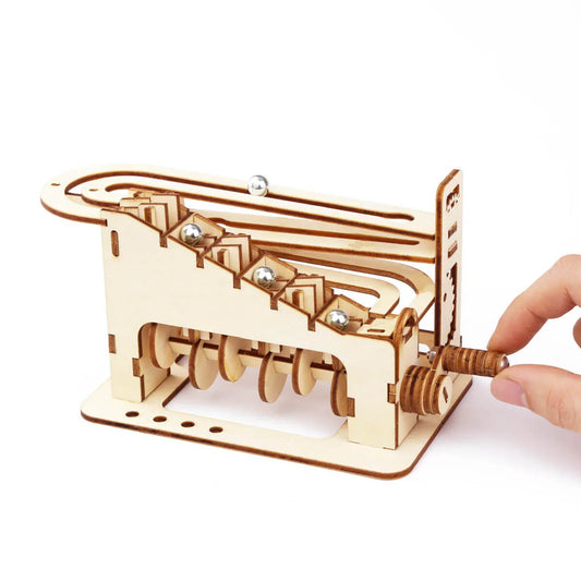 Wooden Mechanical Spiral Marble Run 3D DIY Puzzle